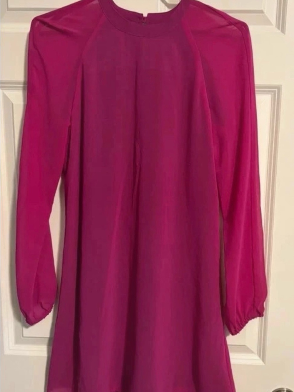 Mini Shift Dress in Bright Fuchsia